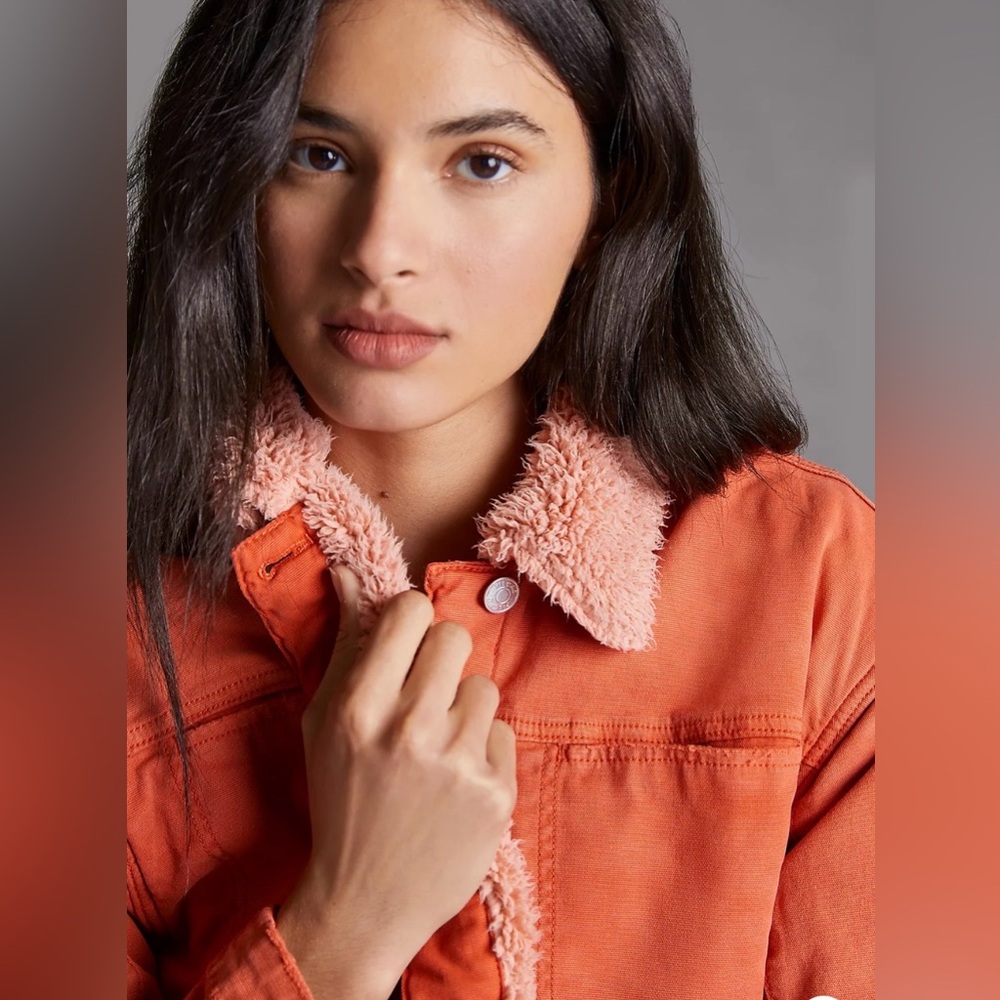 Pilcro Orange Sherpa Shirt Jacket - Picture 2 of 7